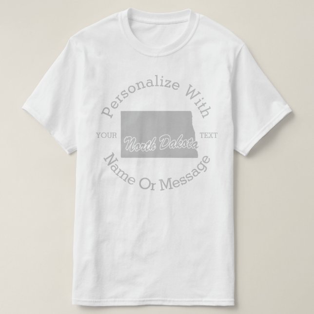 Delstaten North Dakota PERSONLIG T-shirt (Design framsida)