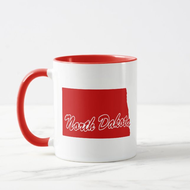 Delstaten North Dakota Shape Red Mugg (Vänster)