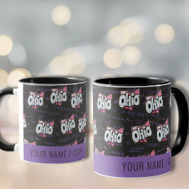 delstaten Ohio Black lila rosa mönster Mugg