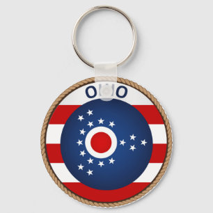 delstaten Ohio Flagga Seal Nyckelring
