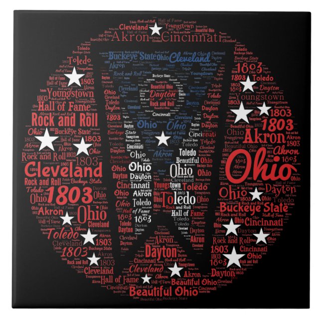 delstaten Ohio Ord Art (6"X6") - keramiskt foto Ti Kakelplatta (Framsidan)