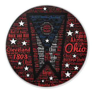 delstaten Ohio Ord Art Ceramic Knob Knopp