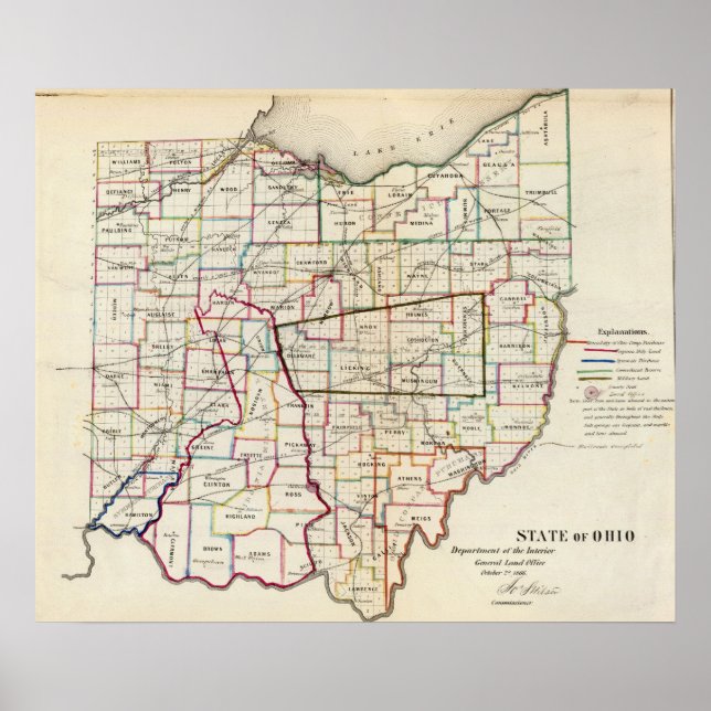 delstaten Ohio Poster (Framsidan)