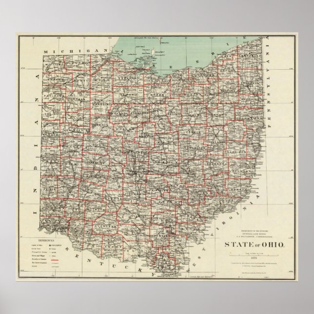 delstaten Ohio Poster (Framsidan)