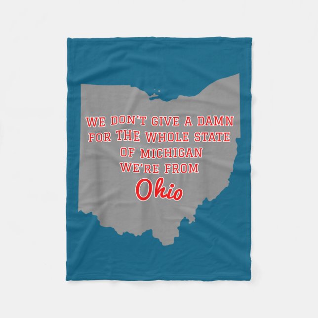 Delstaten Ohio Vi Bryr Oss Inte Om Michigan  Fleecefilt (Framsidan)