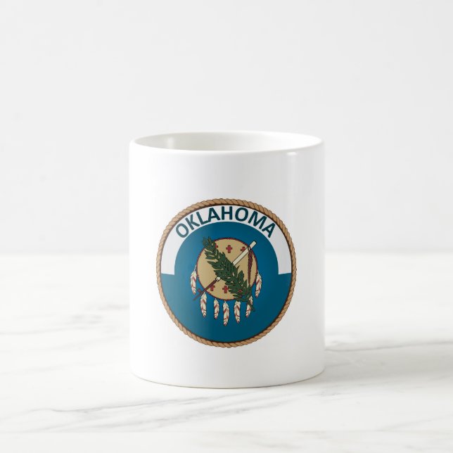 delstaten Oklahoma Flagga Seal Kaffemugg (Center)