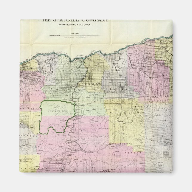 delstaten Oregon Magnet (Framsidan)