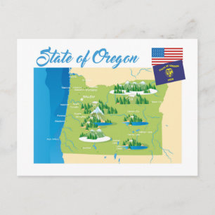 delstaten Oregon Vykort