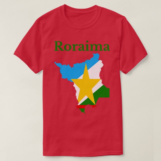 delstaten Roraima Karta Flagga Brasilien T Shirt (Design framsida)