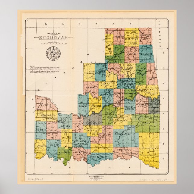 Delstaten Sequyah, Oklahoma (1905) Poster (Framsidan)
