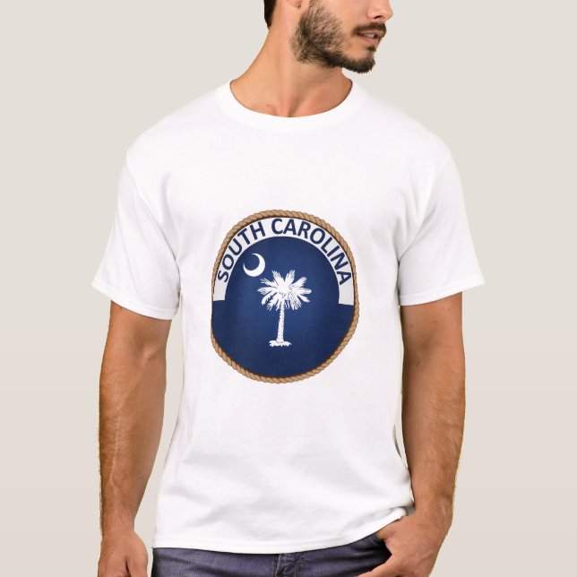 Delstaten South Carolina Flagga Seal T-Shirt (Framsida)
