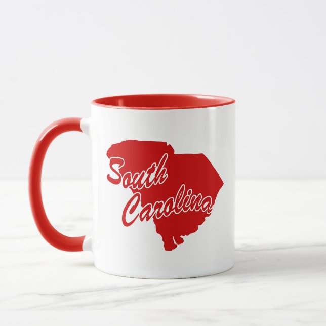 Delstaten South Carolina Shape Red Mugg (Vänster)
