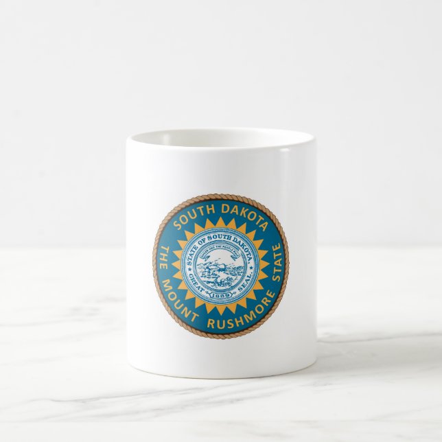 Delstaten South Dakota Flagga Seal Kaffemugg (Center)