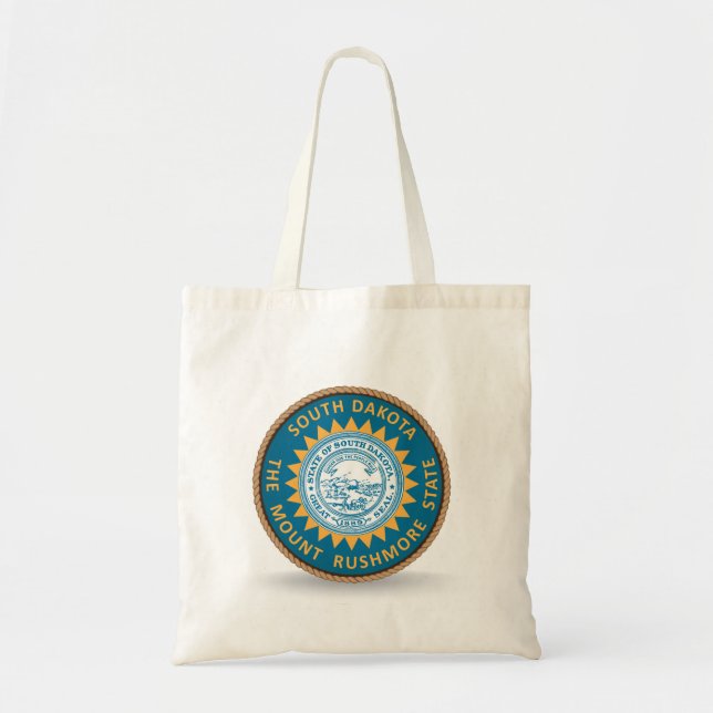 Delstaten South Dakota Flagga Seal Tote Bag Tygkasse (Framsidan)