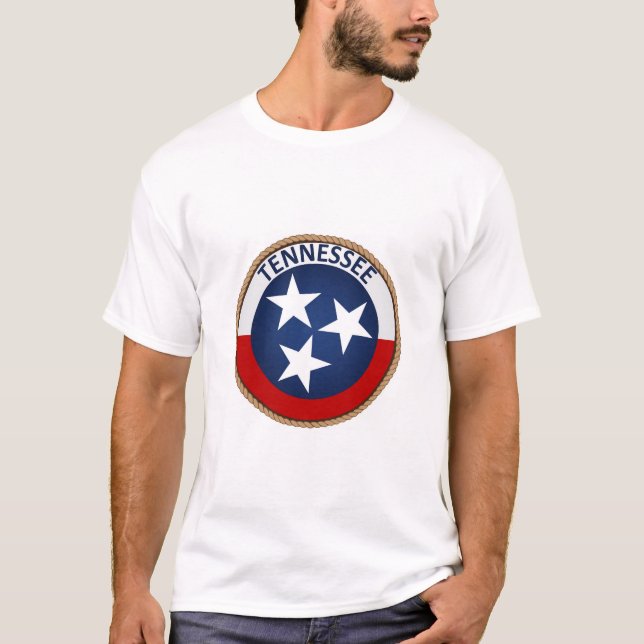 Delstaten Tennessee Flagga Seal T-Shirt (Framsida)