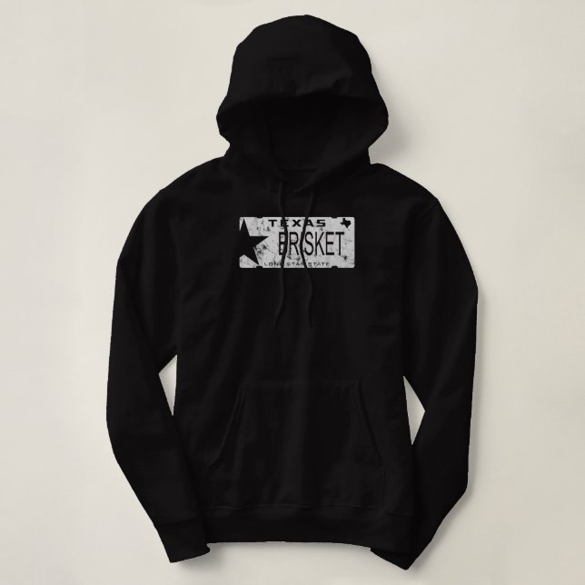 Delstaten Texas Brisket License Plate BBQ T Shirt (Design framsida)