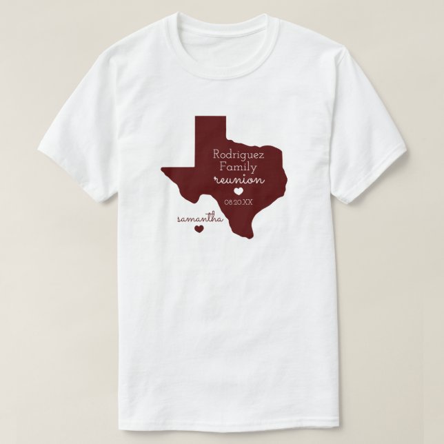 delstaten Texas familjeåterförening T-Shirt (Design framsida)