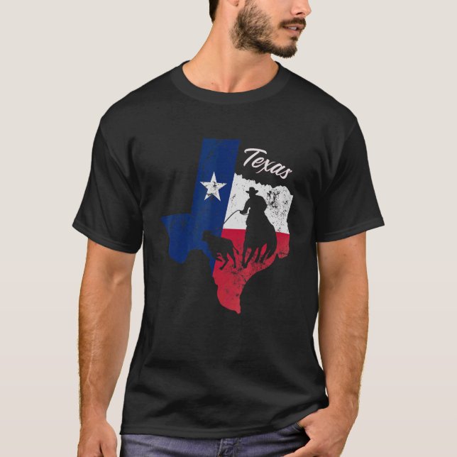 delstaten Texas Flagga Karta Distress Native Texan T Shirt (Framsida)