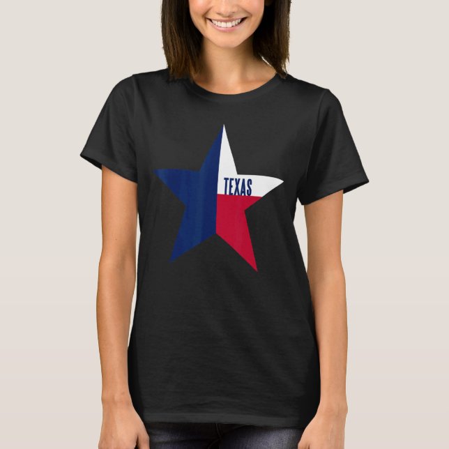 delstaten Texas Flagga T Shirt (Framsida)