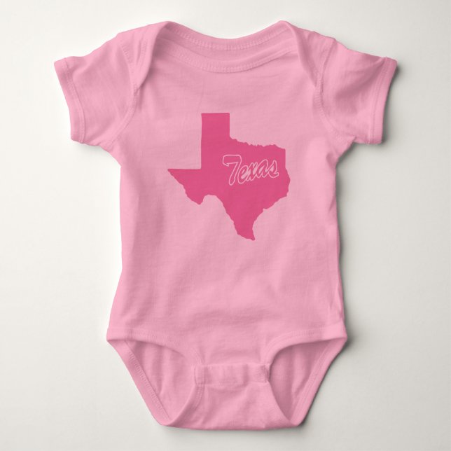 delstaten Texas Shape Baby Bodykosti T Shirt (Framsida)