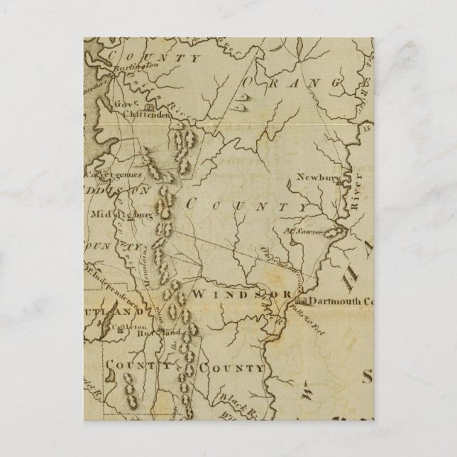 Delstaten Vermont Drawn och Engraved Vykort (Framsida)