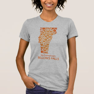 delstaten Vermont Silhouette Hearts & Hometown T Shirt