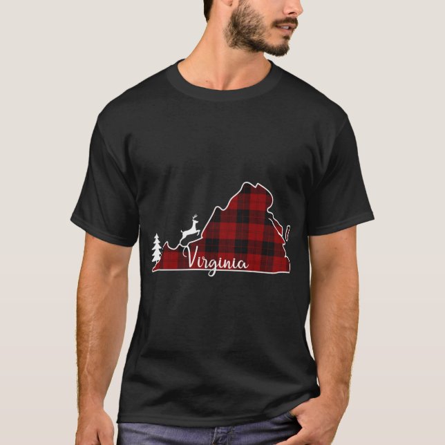 delstaten Virginia Julgran Play Hjort T Shirt (Framsida)
