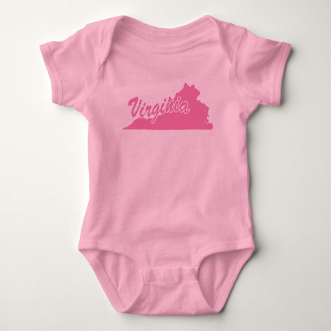 delstaten Virginia Shape Baby Bodykosti T Shirt (Framsida)