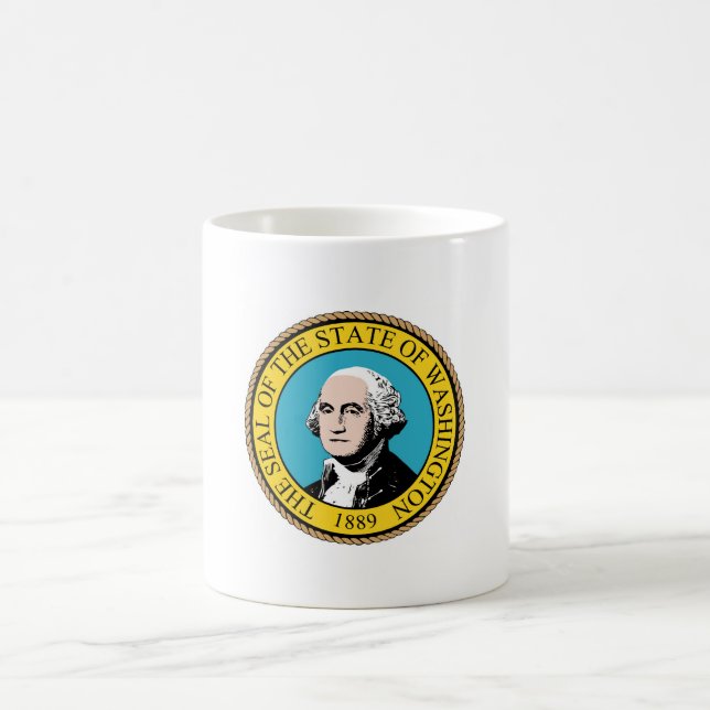 delstaten Washington Flagga Seal Kaffemugg (Center)
