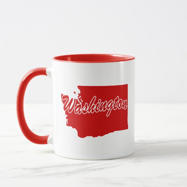 Delstaten Washington Form Röd Mugg (Vänster)