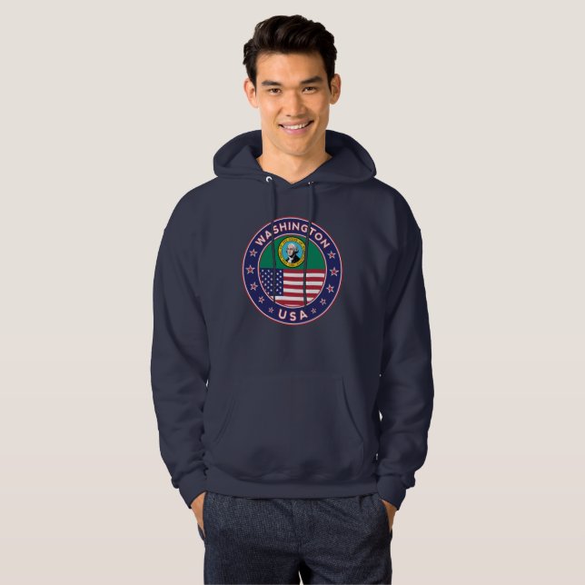 delstaten Washington Hoodie (Hel framsida)