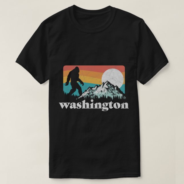 delstaten Washington Pacific Northwest Bigfoot Mou T Shirt (Design framsida)