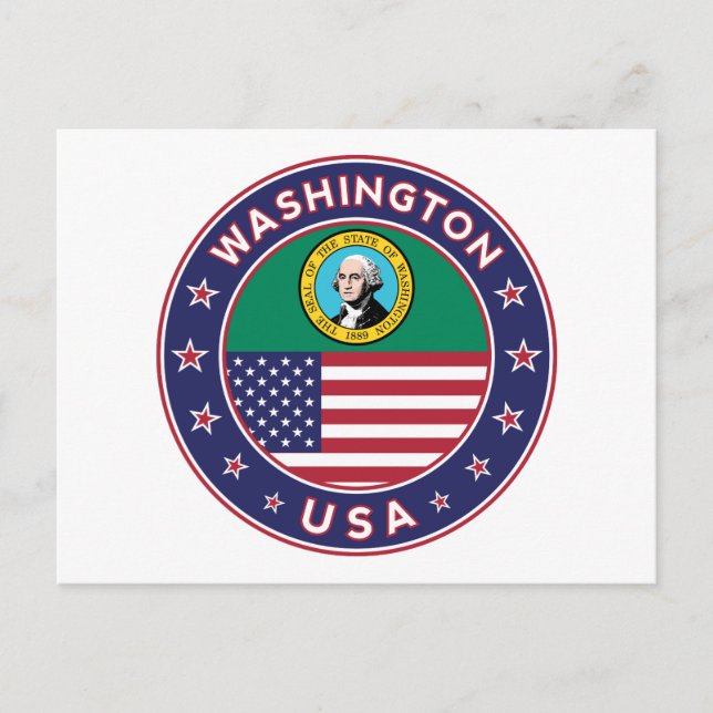 delstaten Washington Vykort (Framsida)