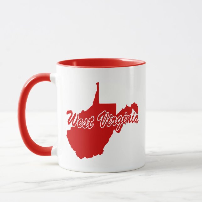 Delstaten West Virginias form röda mugg (Vänster)