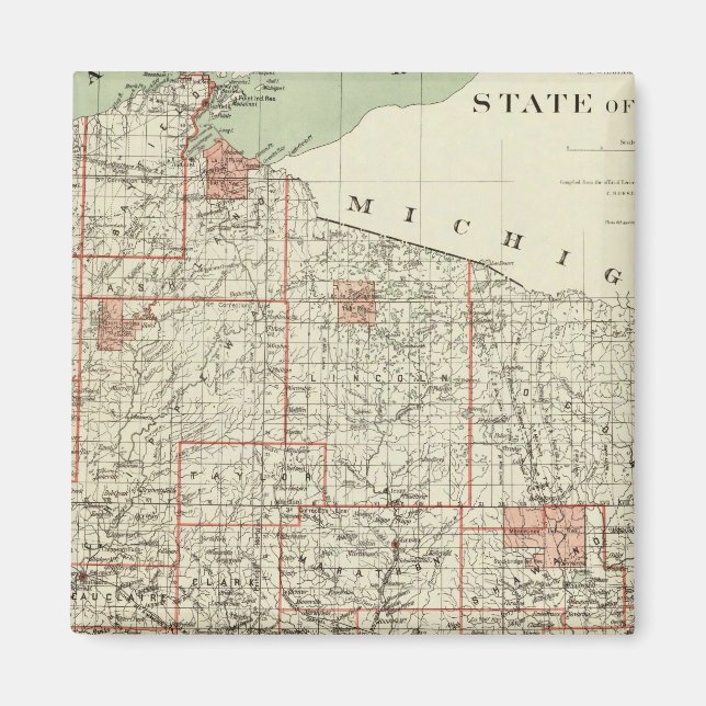 Delstaten Wisconsin Magnet (Framsidan)