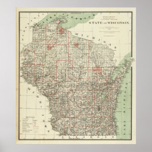Delstaten Wisconsin Poster