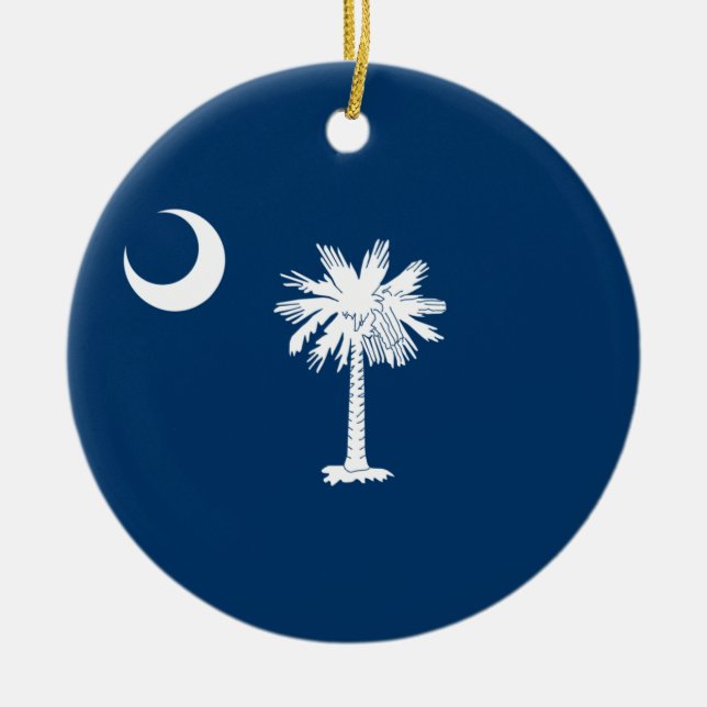 Delstatens flagga i South Carolina Julgransprydnad Keramik (Framsidan)