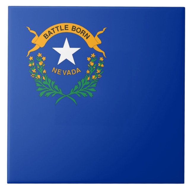 Delstatens flagga Nevada Kakelplatta (Framsidan)