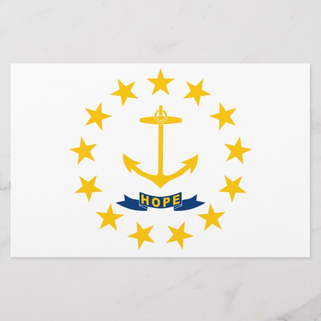 Delstatens flagga Rhode Island Brevpapper (Framsida)