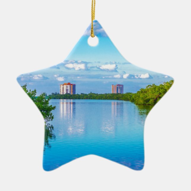 Delstatspark för älskarenyckelstrand julgransprydnad keramik (Framsidan)