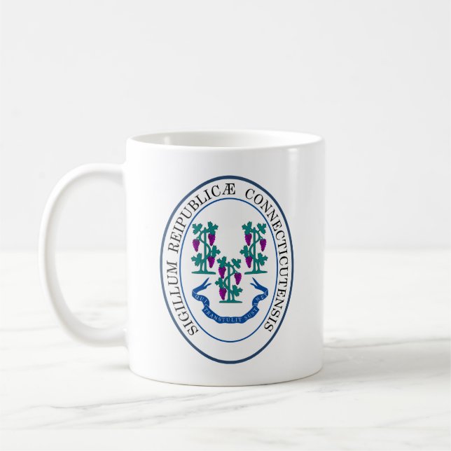 Delstatssigill för Connecticut, USA Kaffemugg (Vänster)