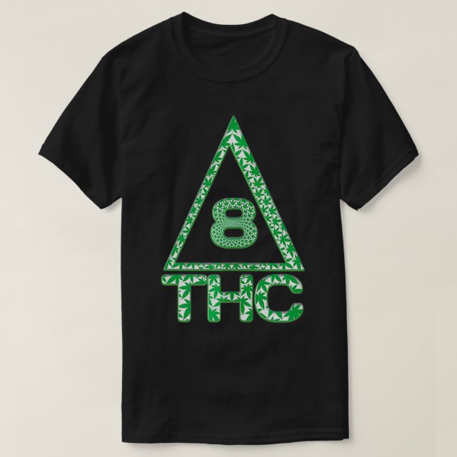 Delta 8 THC Delta 8 Triangle Symbol Grönt Ogräs Pl T Shirt (Design framsida)