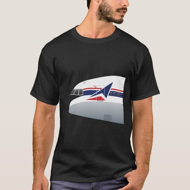 Delta Airlines Lockheed L-1011 Tristar Nose T Shirt (Framsida)