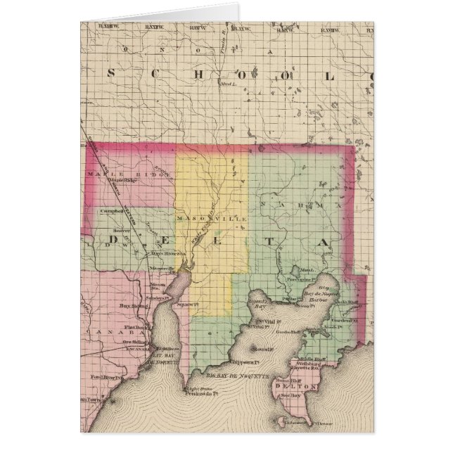 Delta County Michigan Hälsningskort (Framsidan)