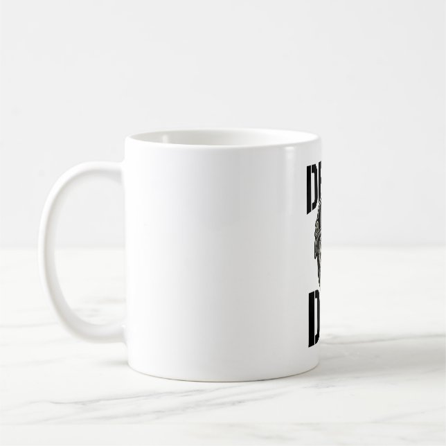 Delta Dog Bulldog Hjälm Vintage Gravyr Design_ Kaffemugg (Vänster)