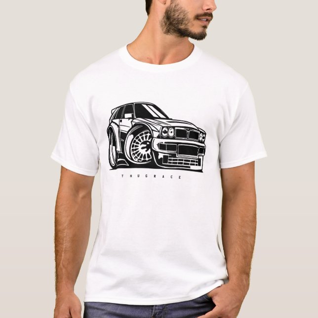 Delta HF Integrale Evo Toon Art Carentusiast T Shirt (Framsida)