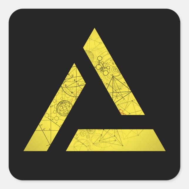 Delta - Math Symbols Fyrkantigt Klistermärke (Framsida)