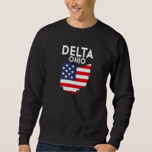 Delta Ohio Förenta staterna Staten America Travel  Lång Ärmad Tröja