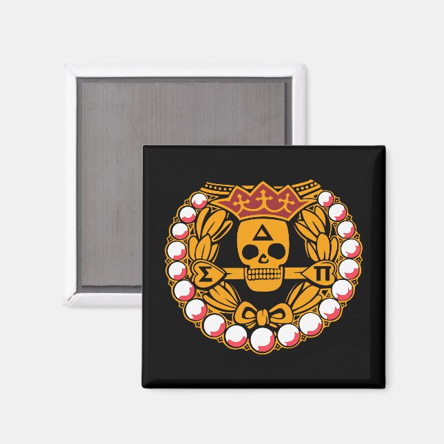 Delta Sigma Pi Dödskalle-märke Magnet (Front/Back)