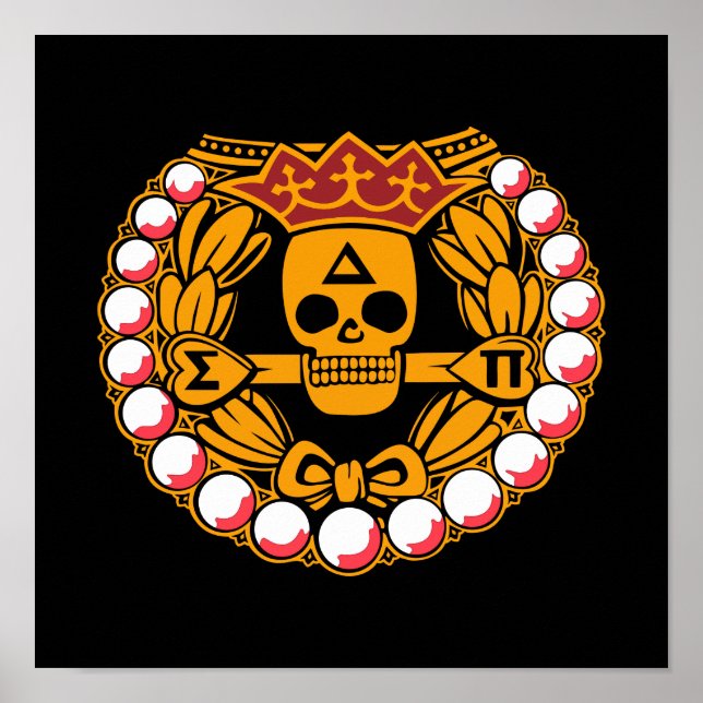 Delta Sigma Pi Dödskalle-märke Poster (Framsidan)